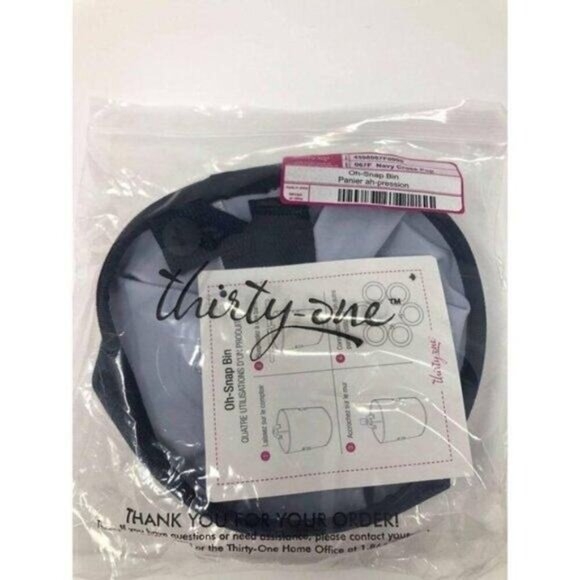 31 thirty one gifts oh snap bin Navy Cross Pop New with Tags Clean smoke - Picture 5 of 10